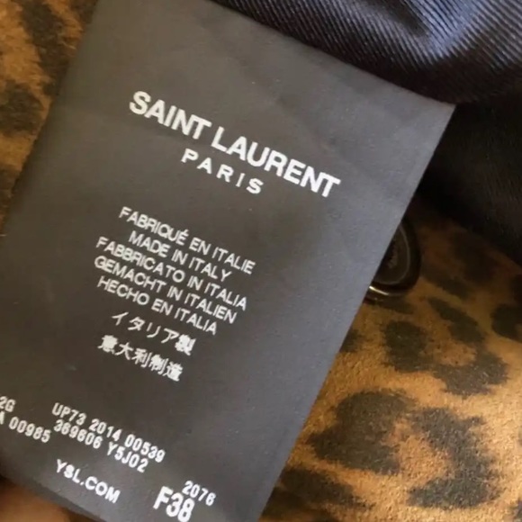 Vintage! Rare! New! ๐St.Laurent Leopard Fringe Curtis Jacket Sz. 38 NWT ๐๐ - Picture 14 of 16